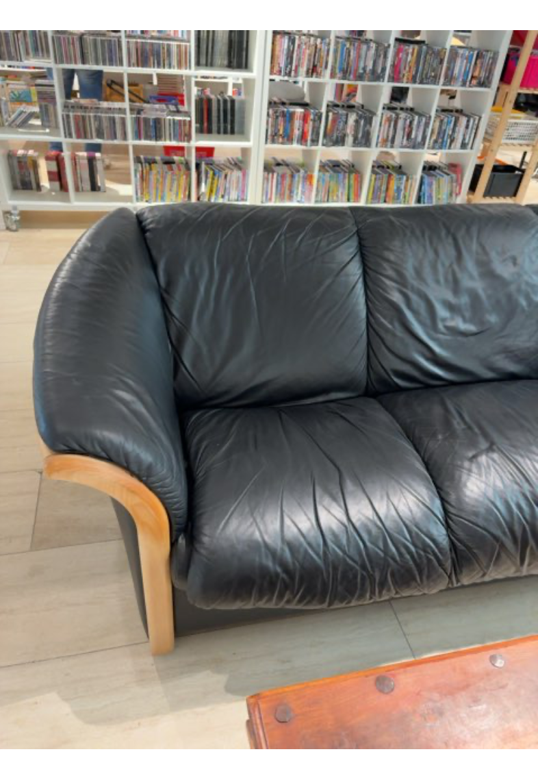 Sort læder sofa
